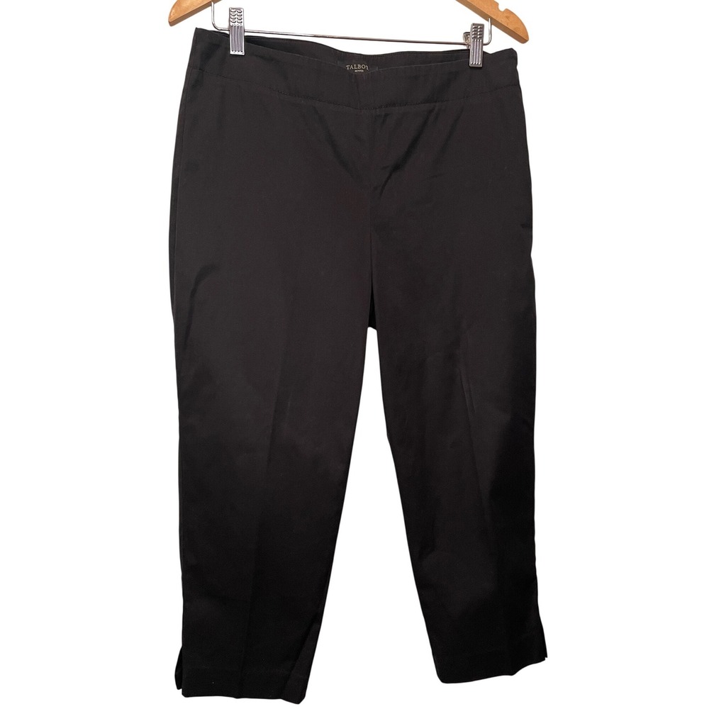 Talbots Petites Heritage Black Side Zip Crop Pants 10P Quiet Luxury Minimalist